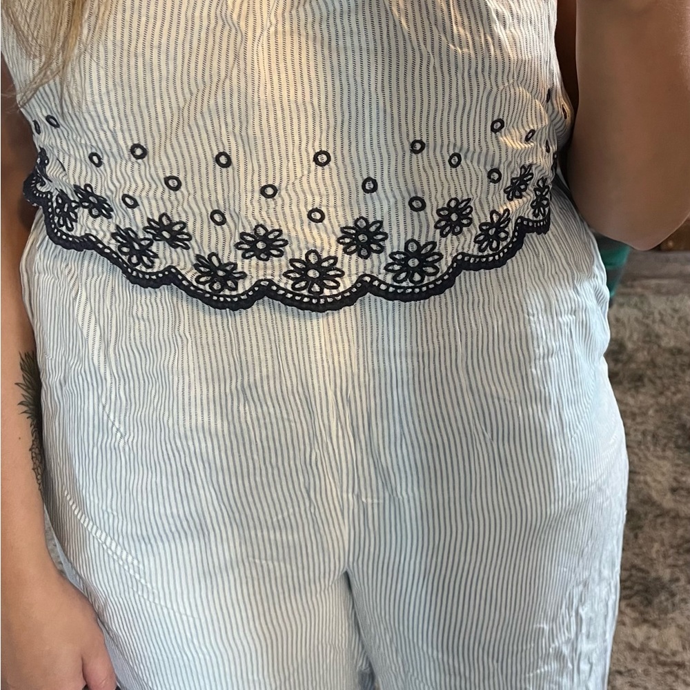 XL Romper Flower & Stripes